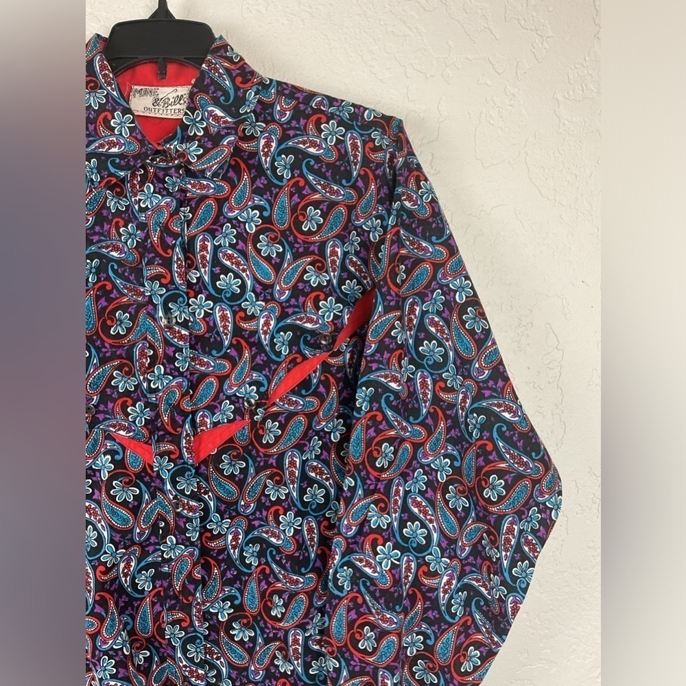 Vintage Mine & Bill’s Outfitters Long Sleeve Button Down Western Paisley Shirt S - Picture 4 of 10